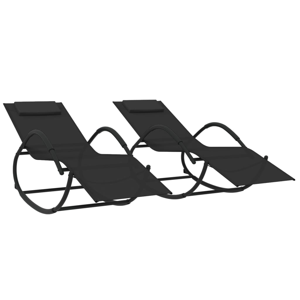 Schaukelliege Stahl Textilene Gartenliege Relaxliege Sonnenliege Liege Vidaxl