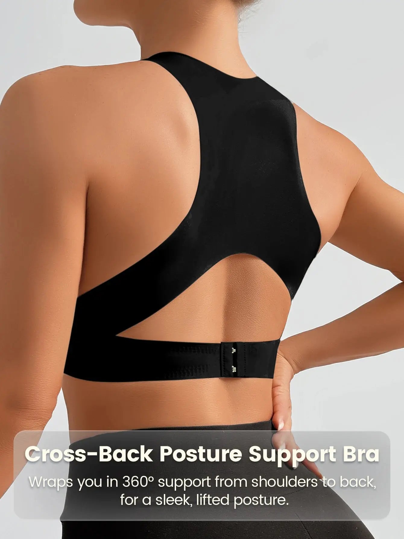 Women'S Bra Single Pack, Lifting Anti-Sagging, Front & Back Adjustable Buckle, Wireless Removable Pads Seamless Wide Straps