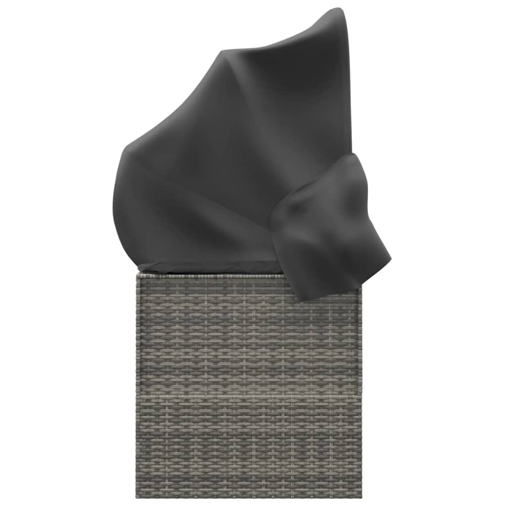 Outdoor Loungebett mit Dach und Kissen – PE-Rattan Gartenliege