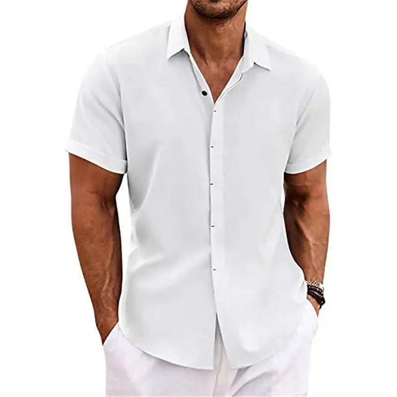 Coastal Linen Shirt – Herren Kurzarm Leinenhemd Lux Menor