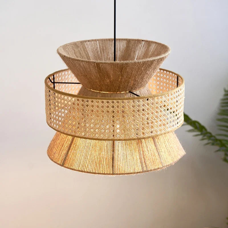 Wabi-Sabi Hanfseil Pendelleuchte