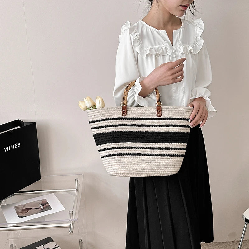 Boho Strohtasche mit großer Kapazität