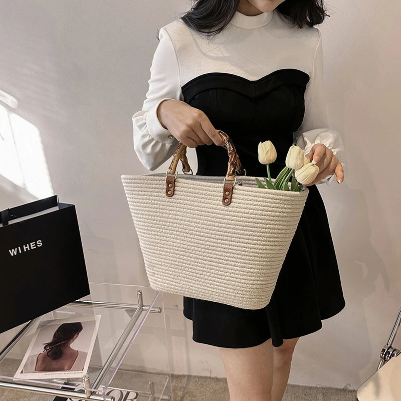 Boho Strohtasche mit großer Kapazität