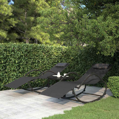 Schaukelliege Stahl Textilene Gartenliege Relaxliege Sonnenliege Liege Vidaxl