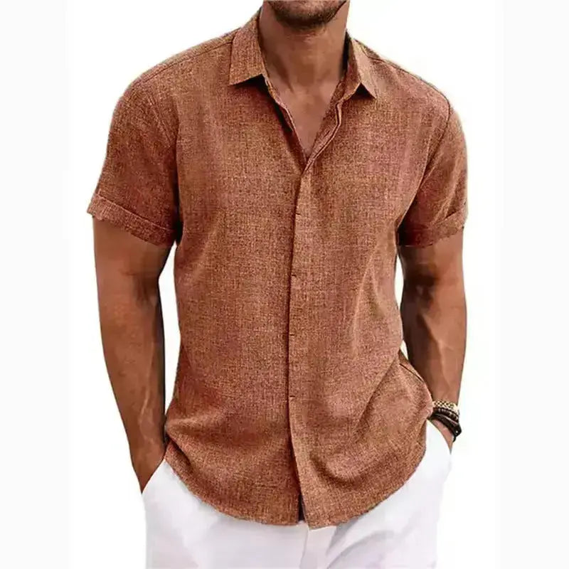 Coastal Linen Shirt – Herren Kurzarm Leinenhemd Lux Menor